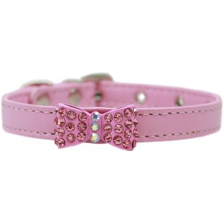 UNCONDITIONAL LOVE Bow-dacious Crystal Dog CollarLight Pink Size 12 UN742921